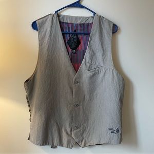 Men’s Gray Cotton and Satin XL Volcom Vest